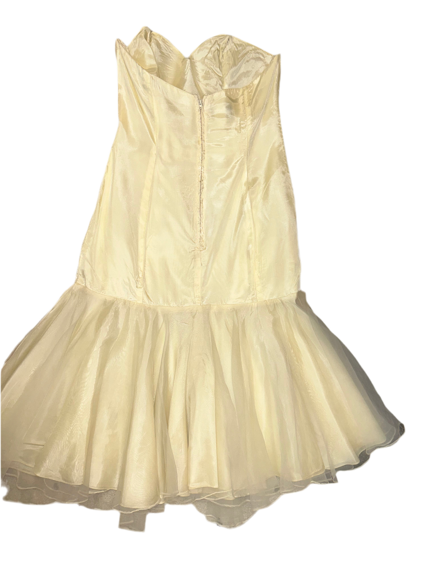 Niki "Lemon Chiffon" Tulle Dress Strapless Size 14
