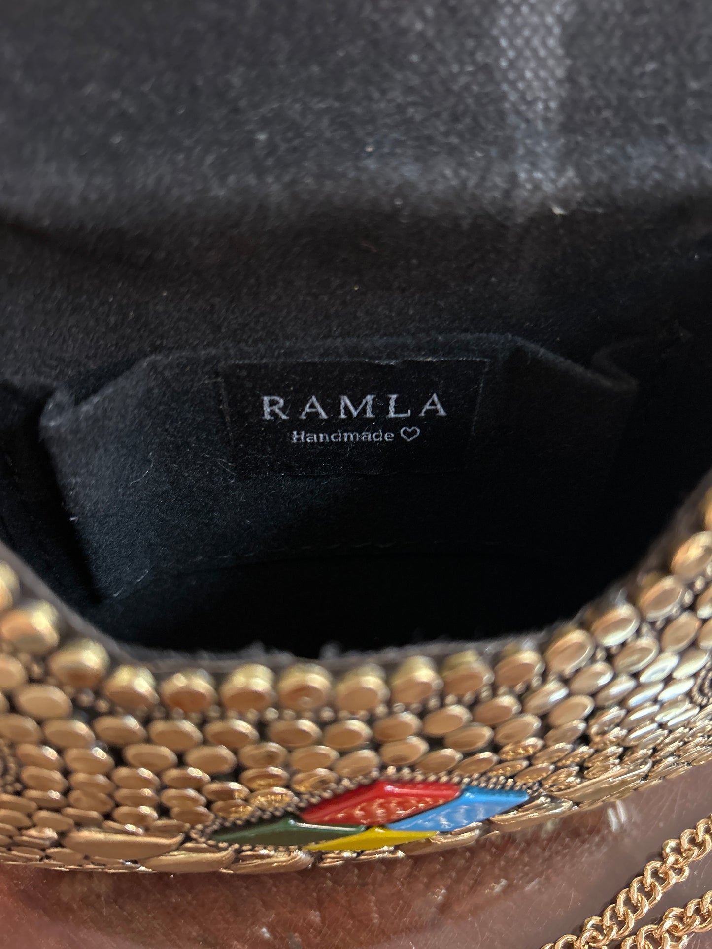 Ramla Metal Chain Bag Multi Stone