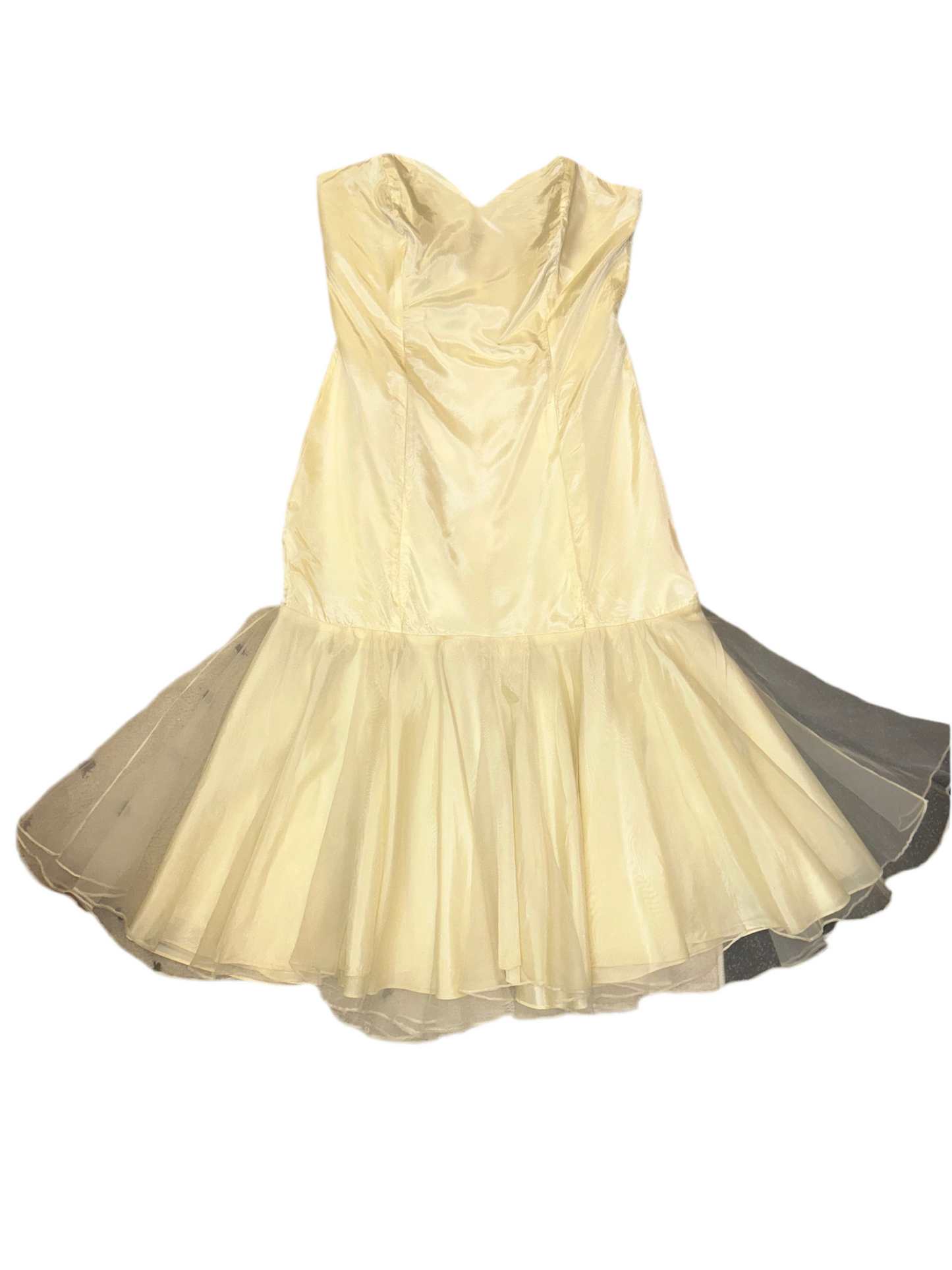 Niki "Lemon Chiffon" Tulle Dress Strapless Size 14