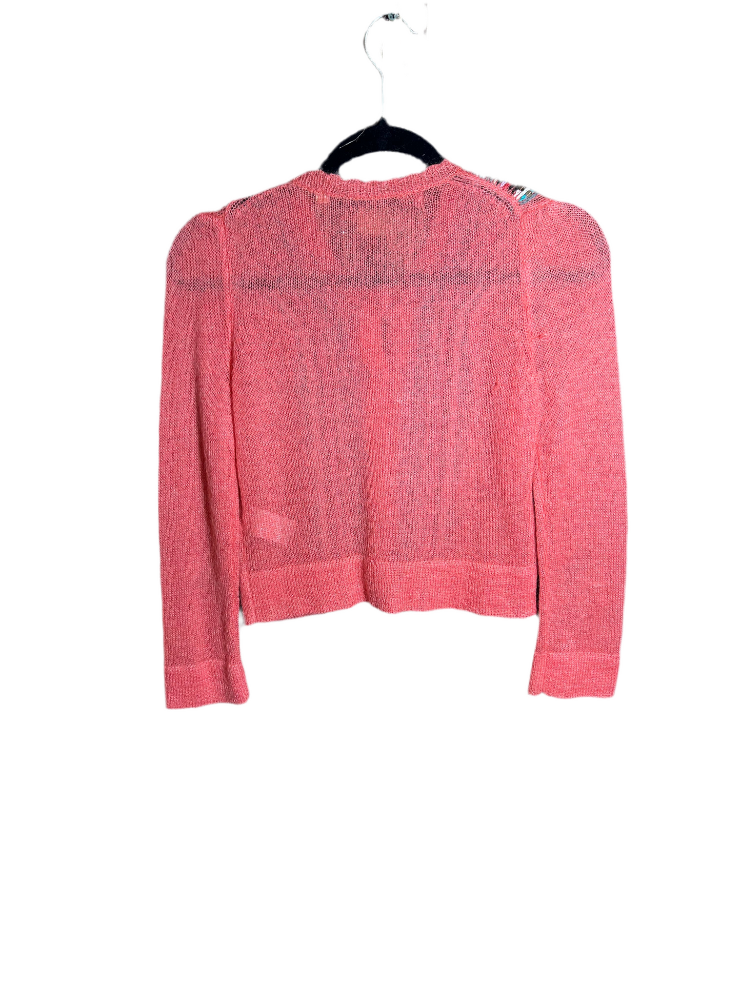 McGinn Knightsbridge Pink Wool Blend Butterfly Beaded Cardigan Size 36 (S)