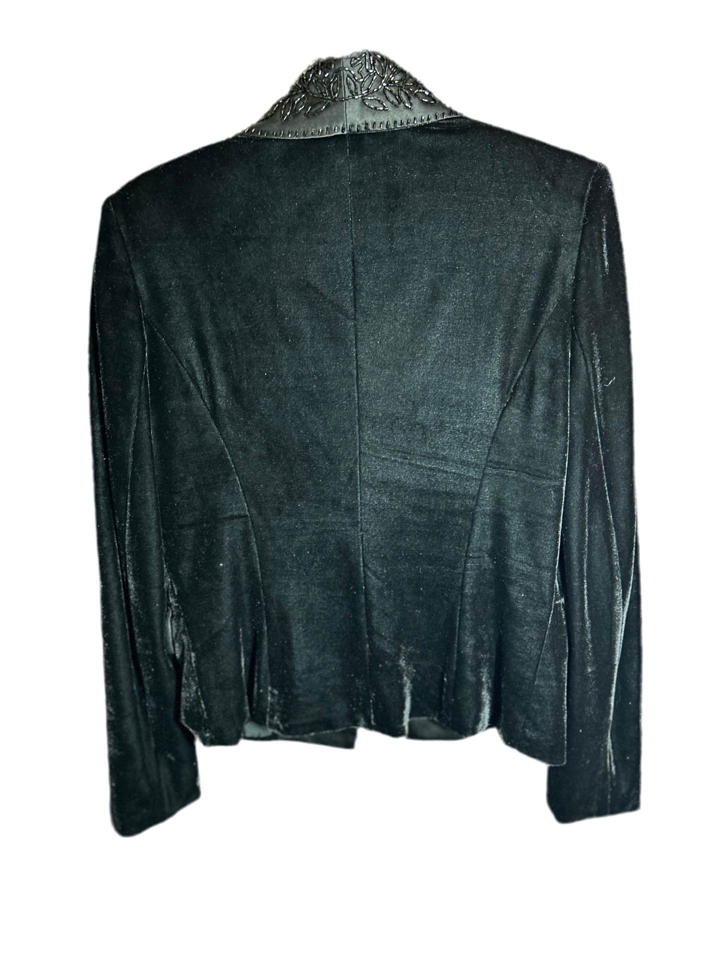 Victor Costa Velvet Blazer Satin/Beaded Collar Size 10