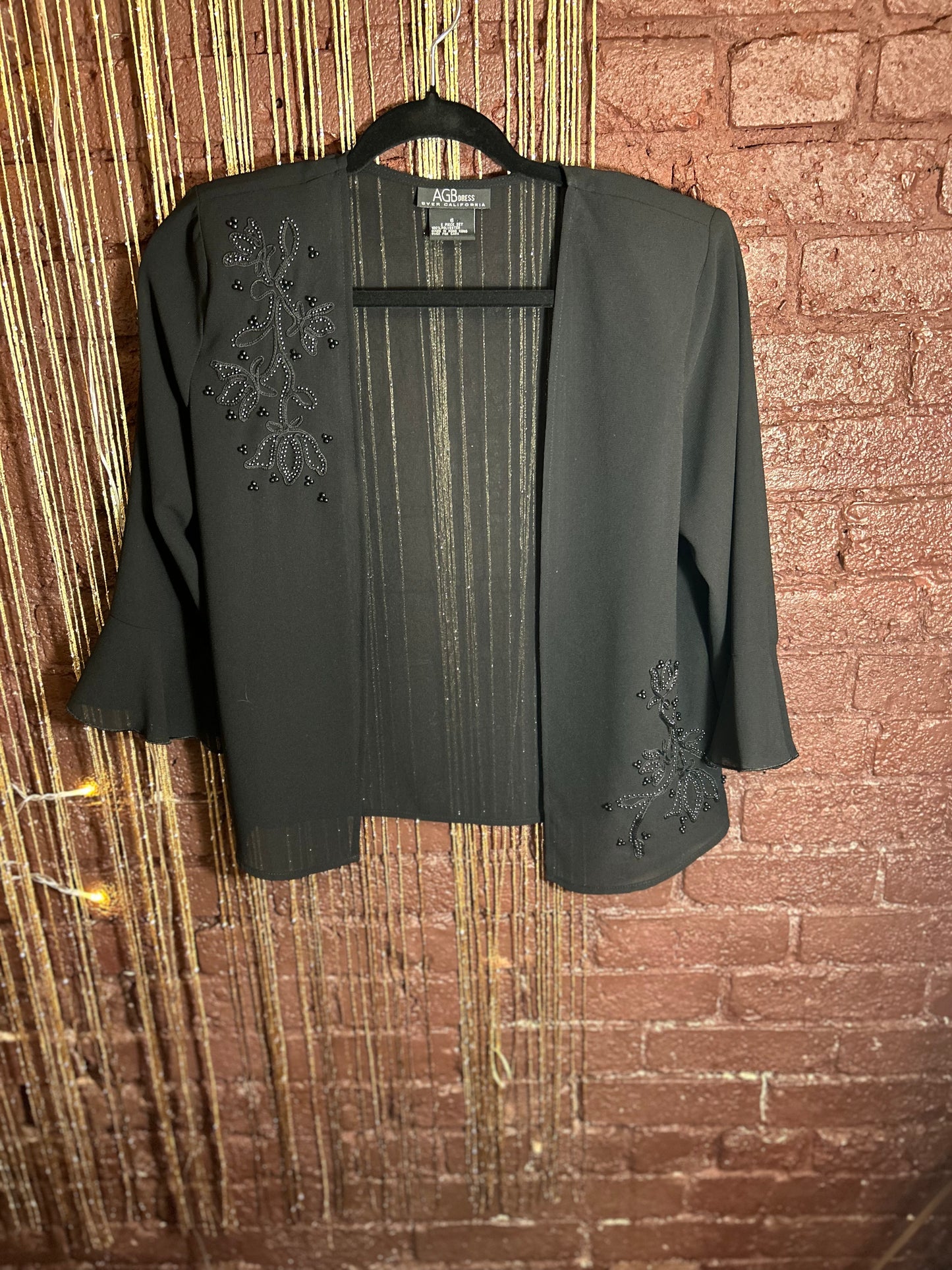AGB Byer California Sheer Beaded Top/Jacket Size 6