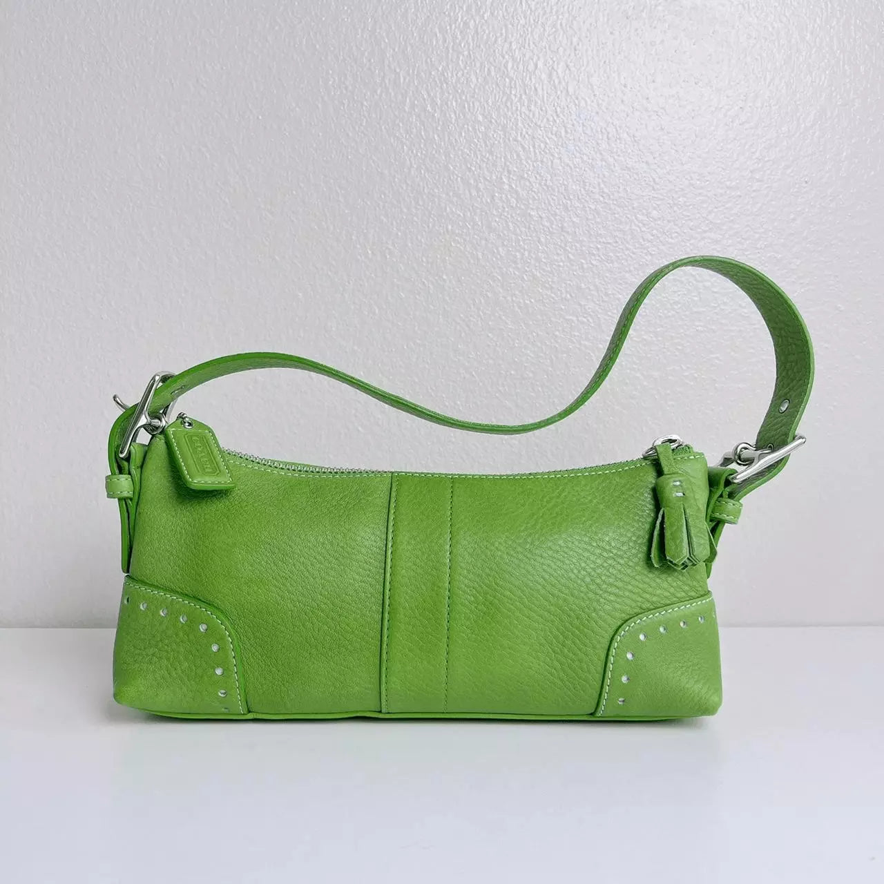 Coach Hampton Baguette Y2K Line Green with Charm