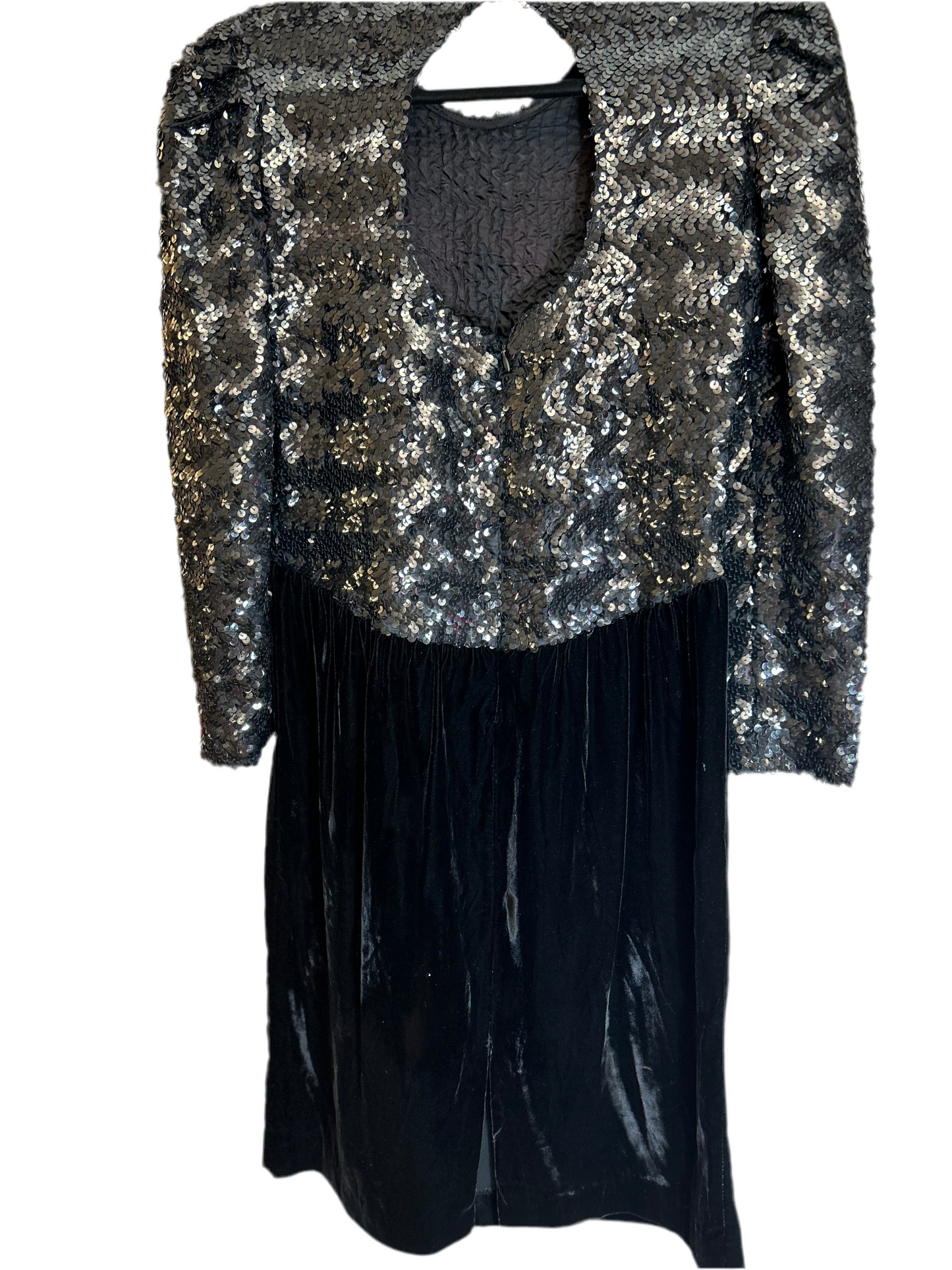 Cachet Petite Black Sequin Party Dress Size 7/8