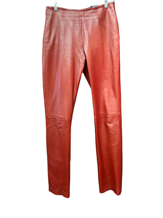 Vintage Red Italian Leather Pants Size 10