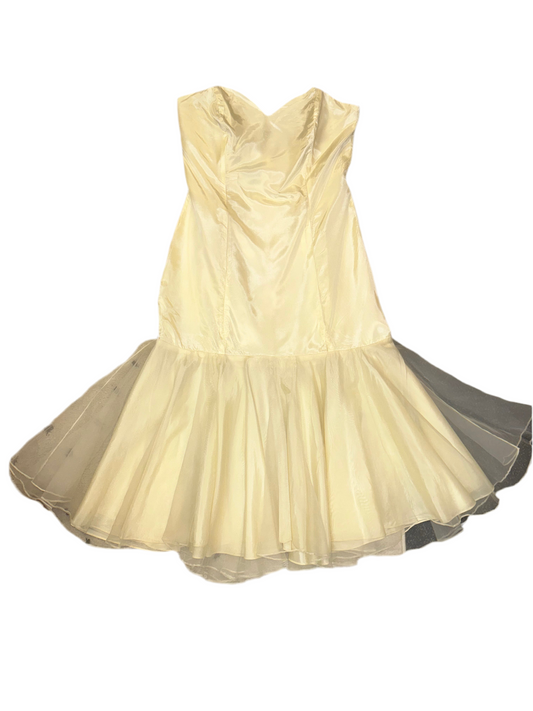 Niki "Lemon Chiffon" Tulle Dress Strapless Size 14