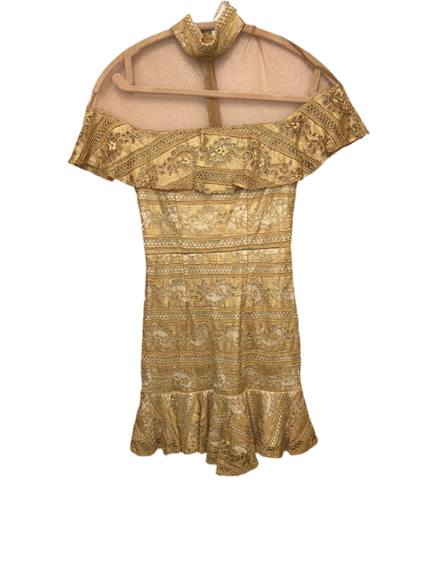 Angel Biba Lace High Neck Mini Dress XS