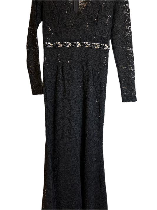 La Scala Long Sleeve Sequin Lace Dress Size M