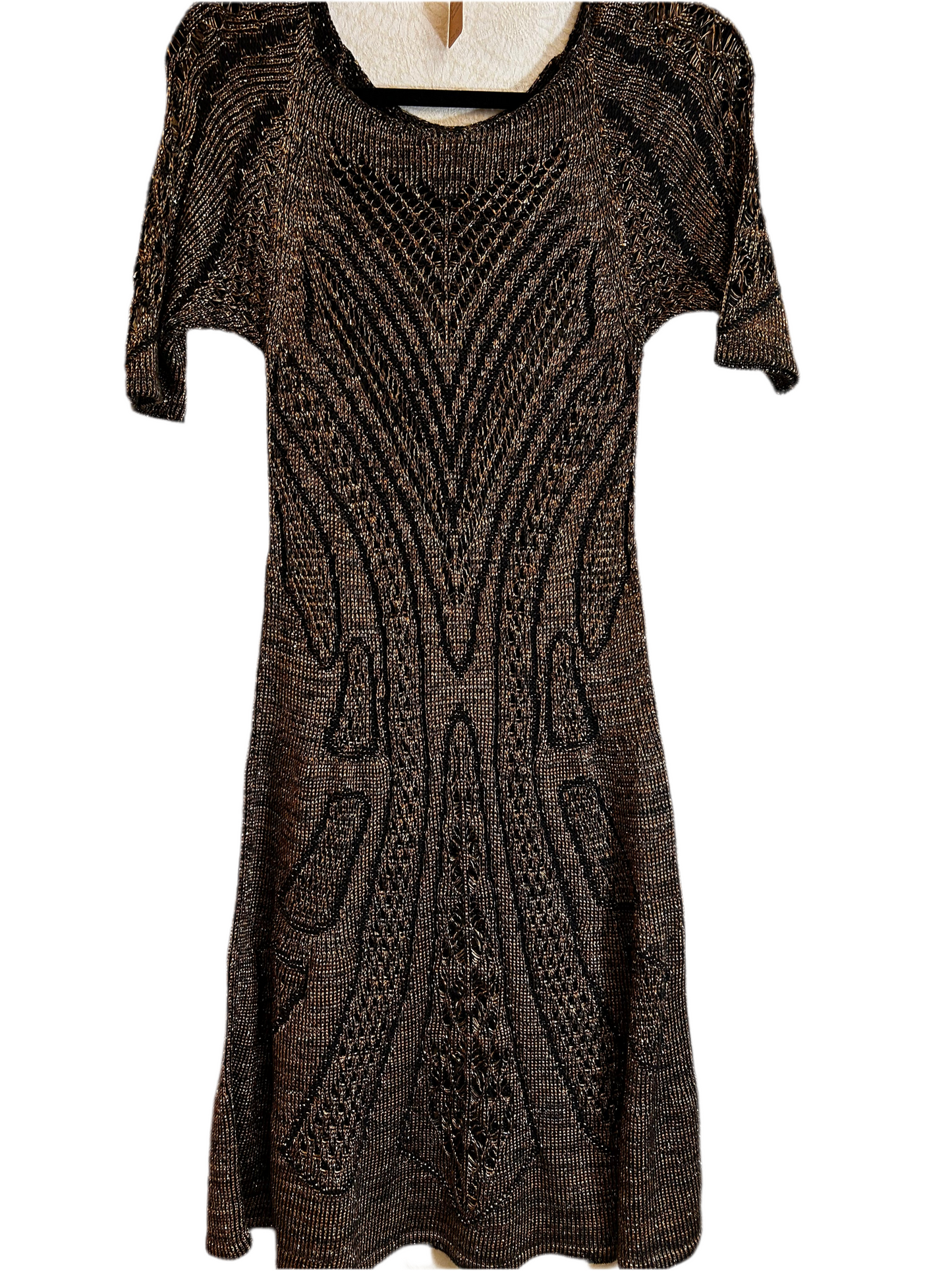 Cecilia Prado gold/black knit dress size p/s