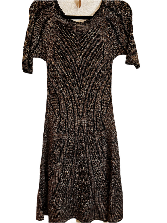 Cecilia Prado gold/black knit dress size p/s