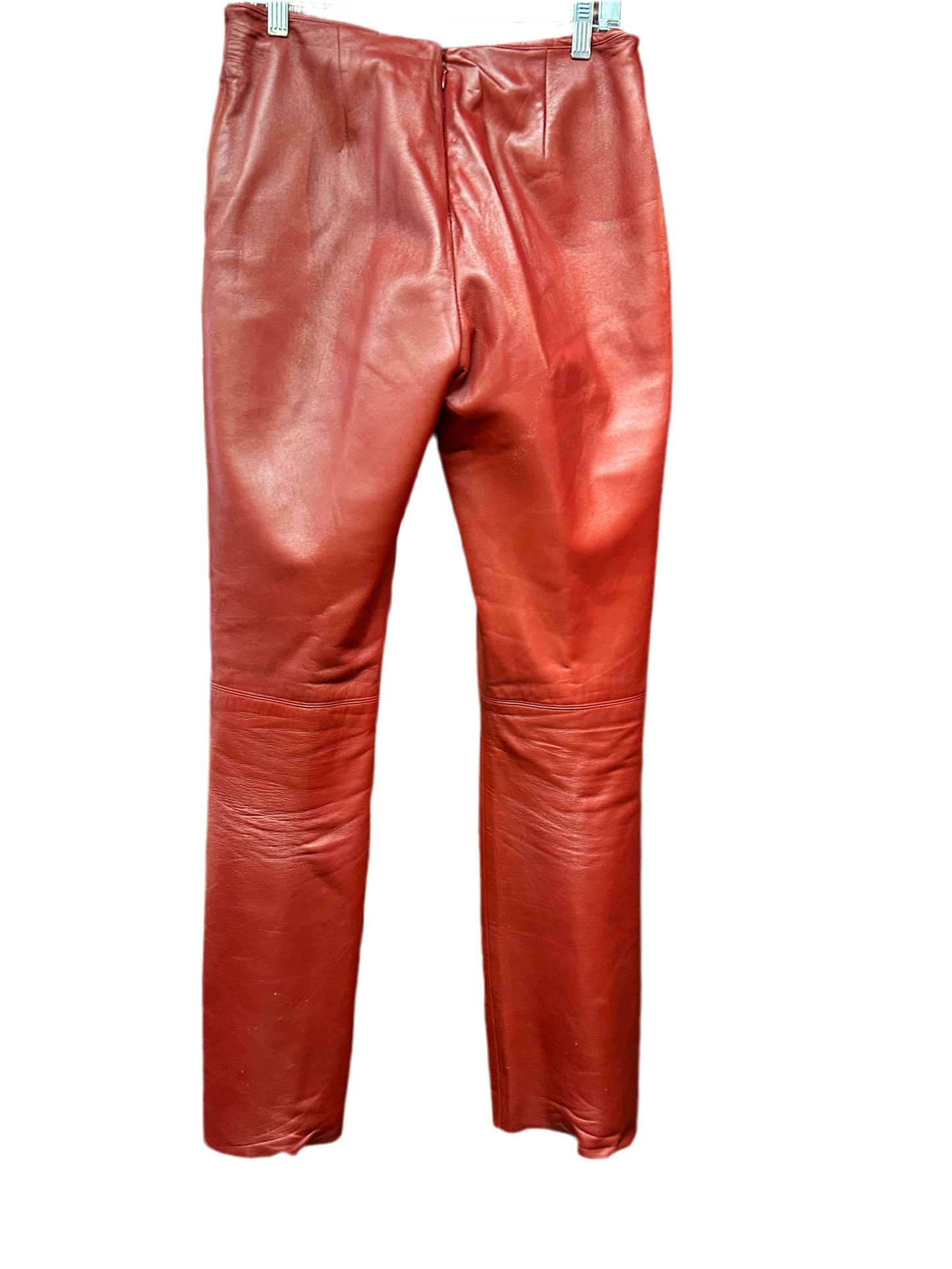 Vintage Red Italian Leather Pants Size 10