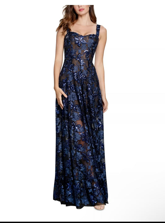 Dress The Population Navy Gown Sequins Size L